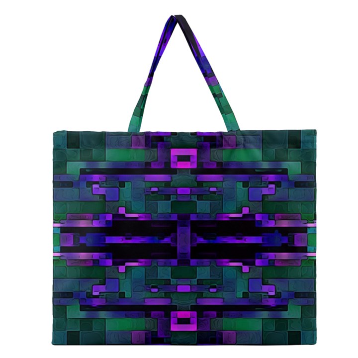 Abstract Pattern Desktop Wallpaper Zipper Large Tote Bag