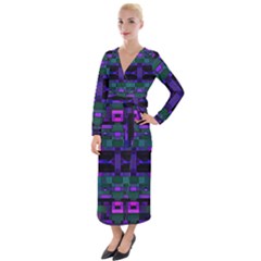 Abstract Pattern Desktop Wallpaper Velvet Maxi Wrap Dress