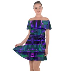 Abstract Pattern Desktop Wallpaper Off Shoulder Velour Dress by Pakrebo