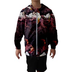 Texture Art Design Pattern Hooded Windbreaker (kids) by Pakrebo