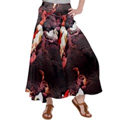 Texture Art Design Pattern Satin Palazzo Pants