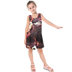 Texture Art Design Pattern Kids  Sleeveless Dress by Pakrebo