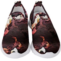 Texture Art Design Pattern Kids  Slip On Sneakers