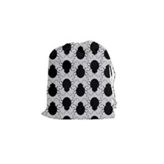 Pattern Beetle Insect Black Grey Drawstring Pouch (small) by Pakrebo