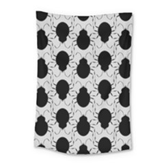 Pattern Beetle Insect Black Grey Small Tapestry by Pakrebo