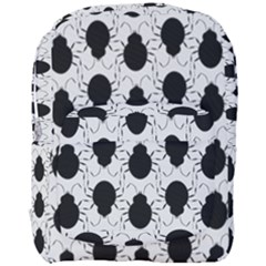 Pattern Beetle Insect Black Grey Full Print Backpack by Pakrebo