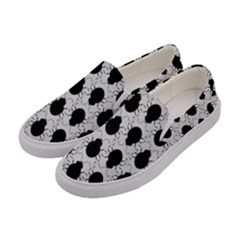 Pattern Beetle Insect Black Grey Women s Canvas Slip Ons by Pakrebo