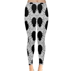 Pattern Beetle Insect Black Grey Inside Out Leggings by Pakrebo