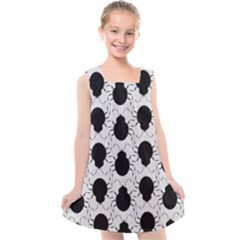 Pattern Beetle Insect Black Grey Kids  Cross Back Dress by Pakrebo