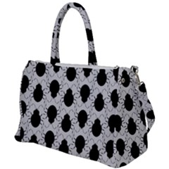 Pattern Beetle Insect Black Grey Duffel Travel Bag