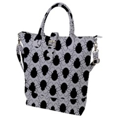 Pattern Beetle Insect Black Grey Buckle Top Tote Bag