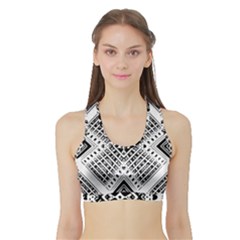 Pattern Tile Repeating Geometric Sports Bra With Border by Pakrebo