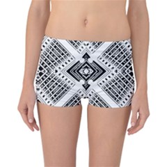 Pattern Tile Repeating Geometric Reversible Boyleg Bikini Bottoms by Pakrebo