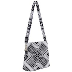 Pattern Tile Repeating Geometric Zipper Messenger Bag