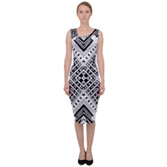 Pattern Tile Repeating Geometric Sleeveless Pencil Dress