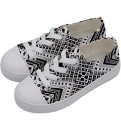 Pattern Tile Repeating Geometric Kids  Low Top Canvas Sneakers by Pakrebo