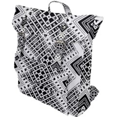 Pattern Tile Repeating Geometric Buckle Up Backpack by Pakrebo