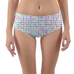 Dots Color Rows Columns Background Reversible Mid-waist Bikini Bottoms by Pakrebo