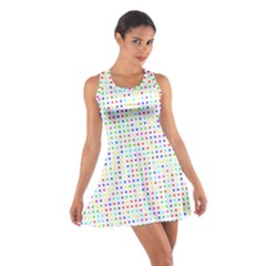 Dots Color Rows Columns Background Cotton Racerback Dress by Pakrebo