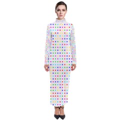 Dots Color Rows Columns Background Turtleneck Maxi Dress by Pakrebo