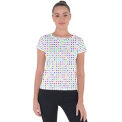 Dots Color Rows Columns Background Short Sleeve Sports Top  by Pakrebo