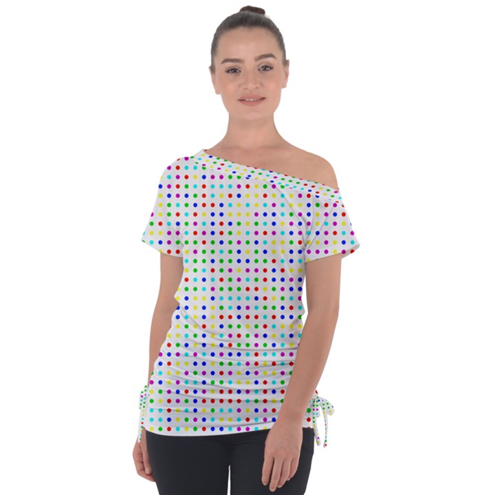 Dots Color Rows Columns Background Tie-Up Tee