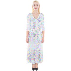 Dots Color Rows Columns Background Quarter Sleeve Wrap Maxi Dress by Pakrebo