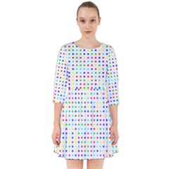 Dots Color Rows Columns Background Smock Dress by Pakrebo