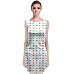 Dots Color Rows Columns Background Sleeveless Velvet Midi Dress