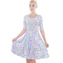 Dots Color Rows Columns Background Quarter Sleeve A-Line Dress View1