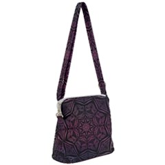 Mandala Neon Symmetric Symmetry Zipper Messenger Bag by Pakrebo