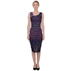 Mandala Neon Symmetric Symmetry Sleeveless Pencil Dress