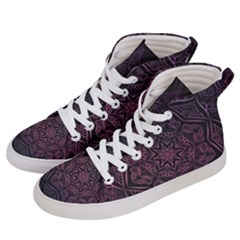 Mandala Neon Symmetric Symmetry Men s Hi-top Skate Sneakers by Pakrebo