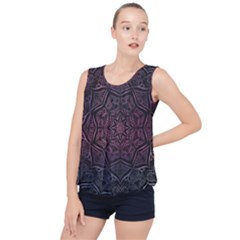 Mandala Neon Symmetric Symmetry Bubble Hem Chiffon Tank Top