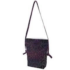 Mandala Neon Symmetric Symmetry Folding Shoulder Bag by Pakrebo