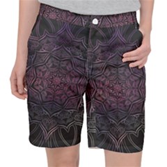 Mandala Neon Symmetric Symmetry Pocket Shorts by Pakrebo