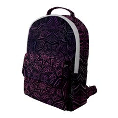 Mandala Neon Symmetric Symmetry Flap Pocket Backpack (large)