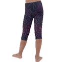 Mandala Neon Symmetric Symmetry Kids  Lightweight Velour Capri Leggings  View4