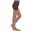 Mandala Neon Symmetric Symmetry Kids  Lightweight Velour Yoga Shorts View3