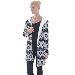 Pattern Abstract Desktop Wallpaper Longline Hooded Cardigan