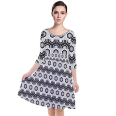 Pattern Abstract Desktop Wallpaper Quarter Sleeve Waist Band Dress by Pakrebo