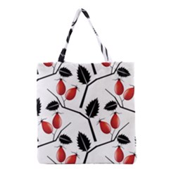 Rose Hip Pattern Branches Autumn Grocery Tote Bag by Pakrebo