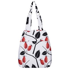 Rose Hip Pattern Branches Autumn Center Zip Backpack by Pakrebo