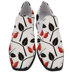 Rose Hip Pattern Branches Autumn Slip On Heel Loafers