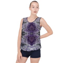 Pattern Abstract Horizontal Bubble Hem Chiffon Tank Top