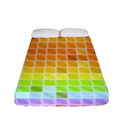 Pattern Geometric Square Art Fitted Sheet (full/ Double Size) by Pakrebo