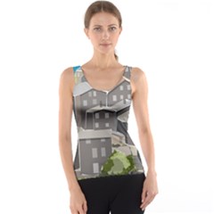 Village Place Portugal Landscape Tank Top by Pakrebo