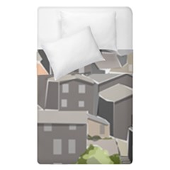 Village Place Portugal Landscape Duvet Cover Double Side (single Size) by Pakrebo