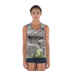 Village Place Portugal Landscape Sport Tank Top  by Pakrebo