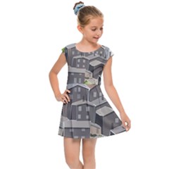 Village Place Portugal Landscape Kids  Cap Sleeve Dress